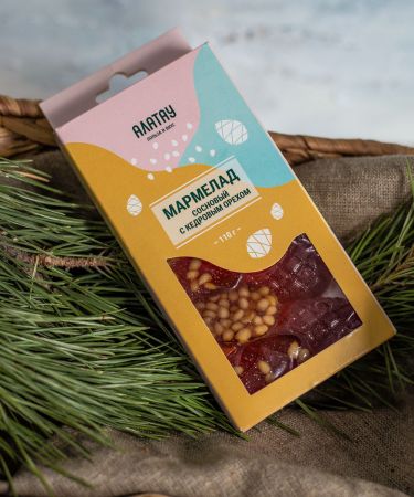 МАРМЕЛАД сосновый (110 гр) с КЕДРОВЫМ ОРЕХОМ, (дисплей)